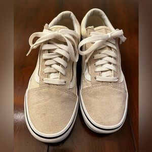 Vans Old Skool Cream White Lace-up Shoes Size 6.5W 5M